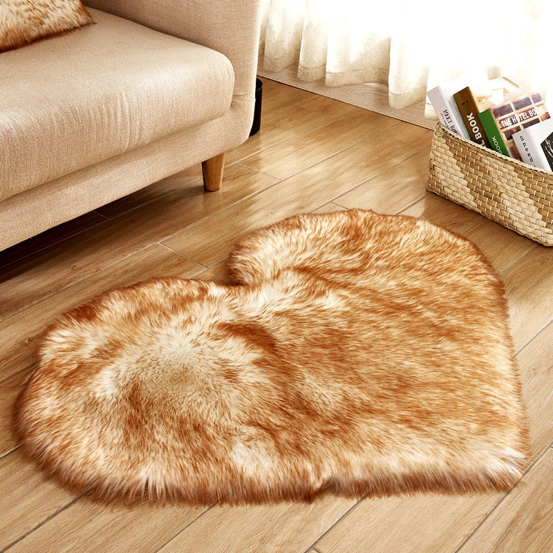 Heart Shaped Plush Rug Carpet