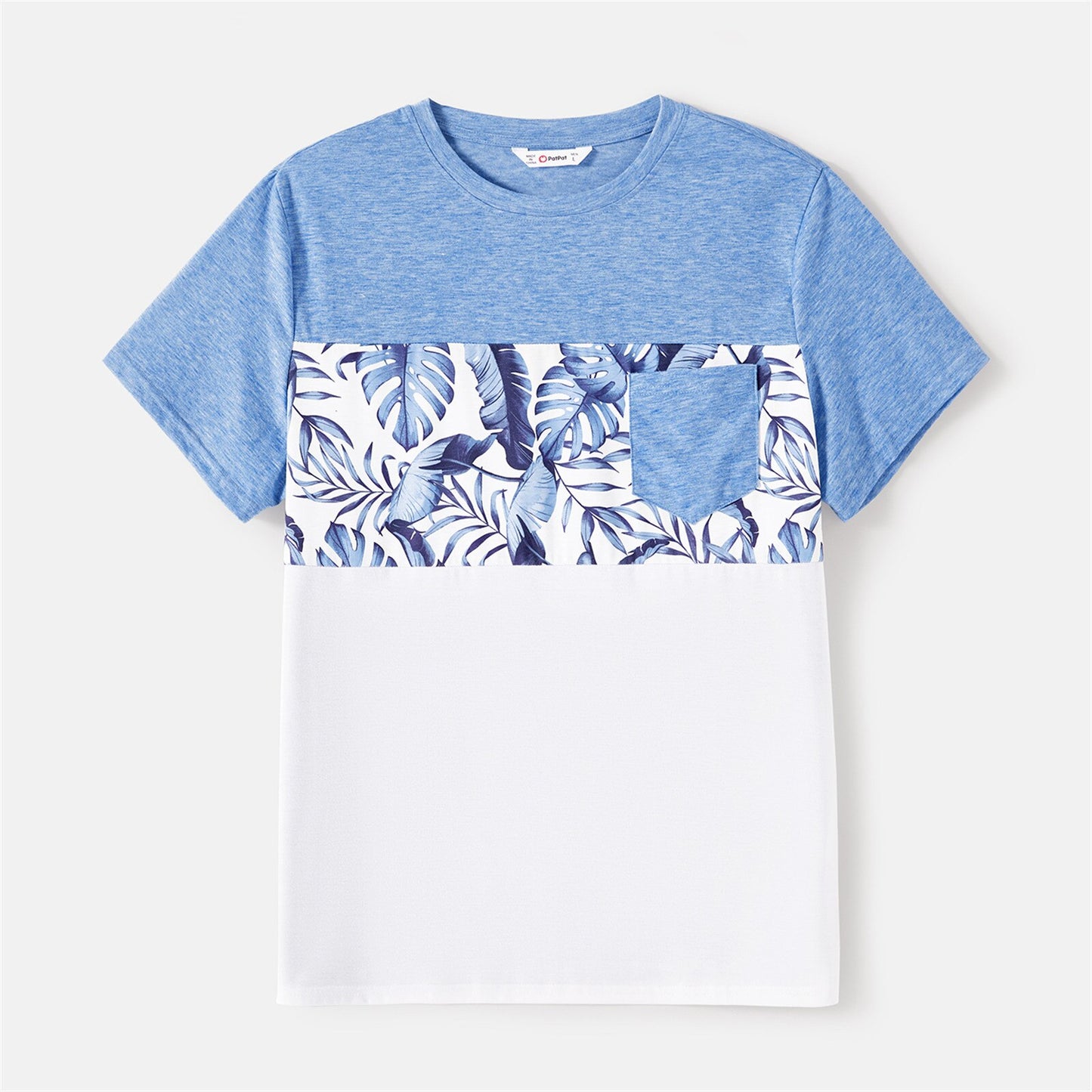 Matching Family Outfit - Blue Leaf Print Naia Dresses and T-shirts Sets