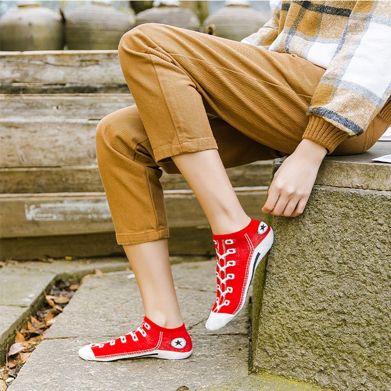 Low-Cut Socks Funny Sneaker Print