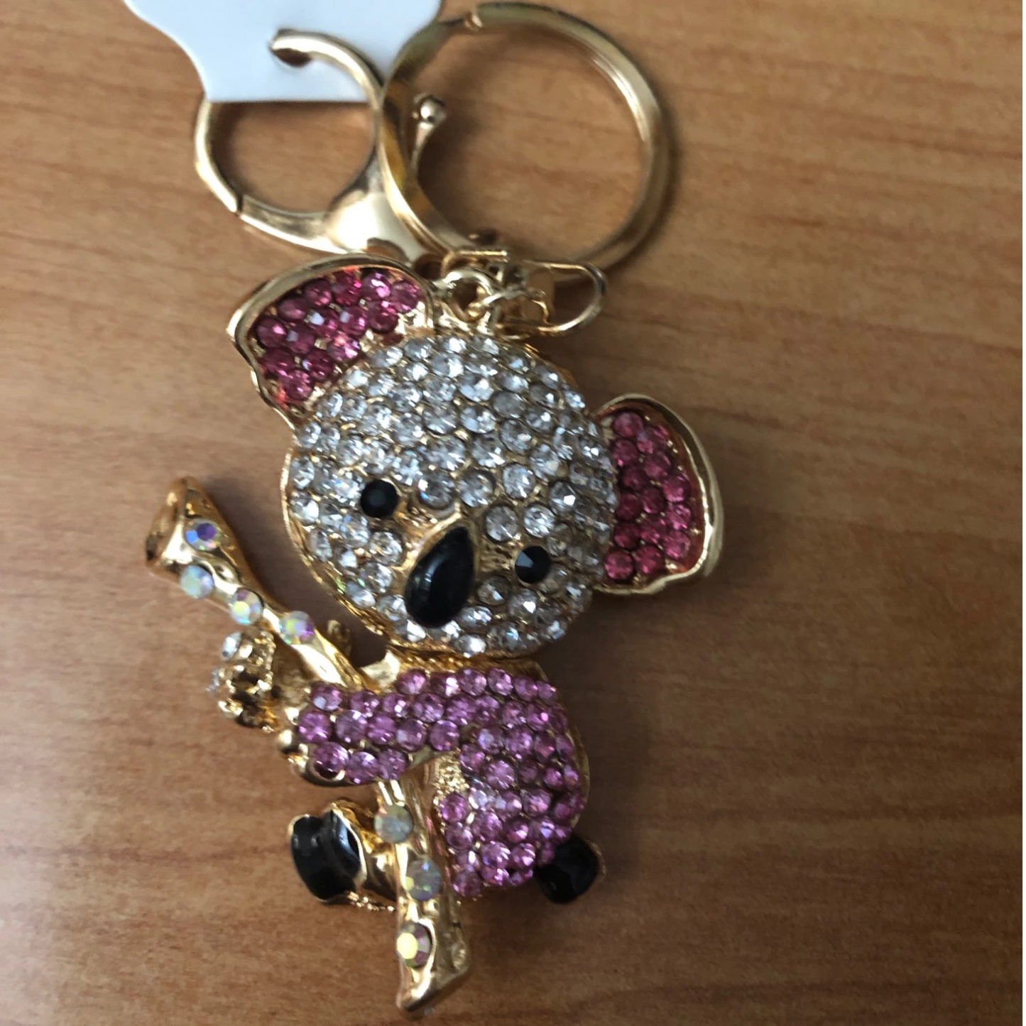 Koala with Pink Rhinestones Keychain