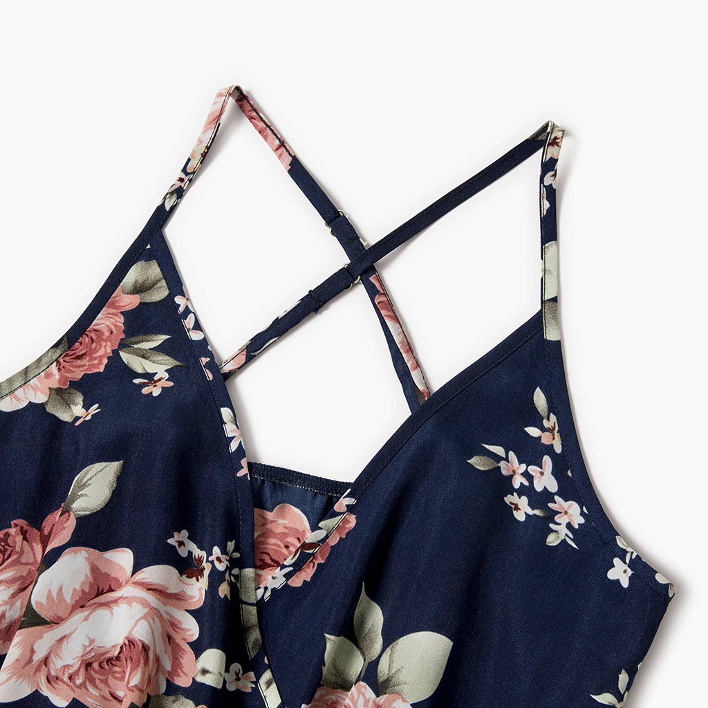 Matching Family Outfit -  Navy Blue Floral Jumpsuit