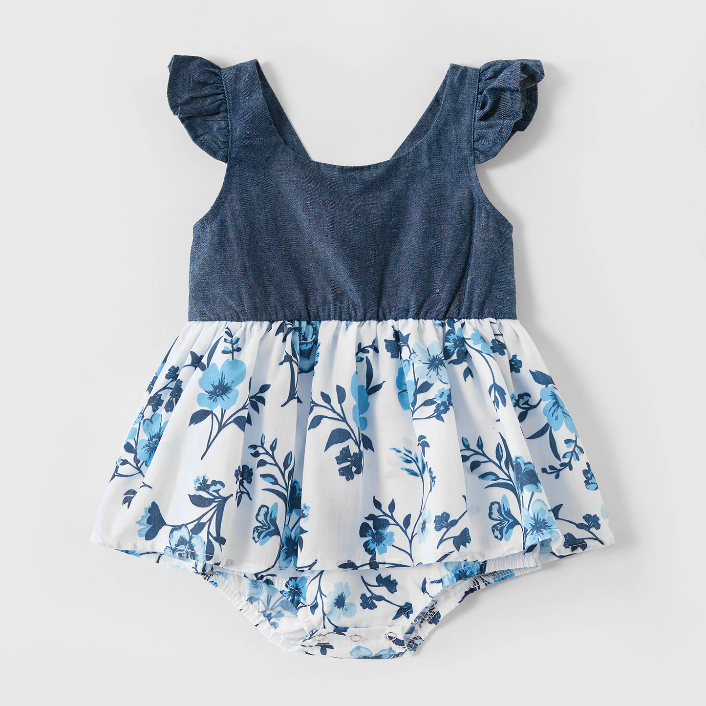 Matching Family Outfit - Floral Dark Denim Outfit for Mummy, Daddy and Baby