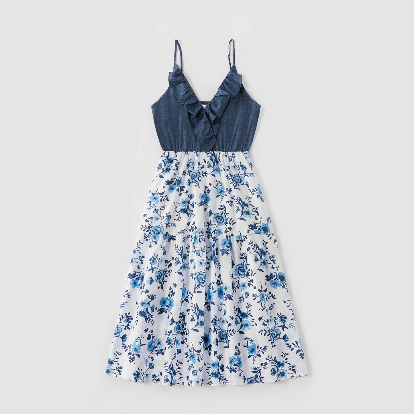 Matching Family Outfit - Floral Dark Denim Outfit for Mummy, Daddy and Baby