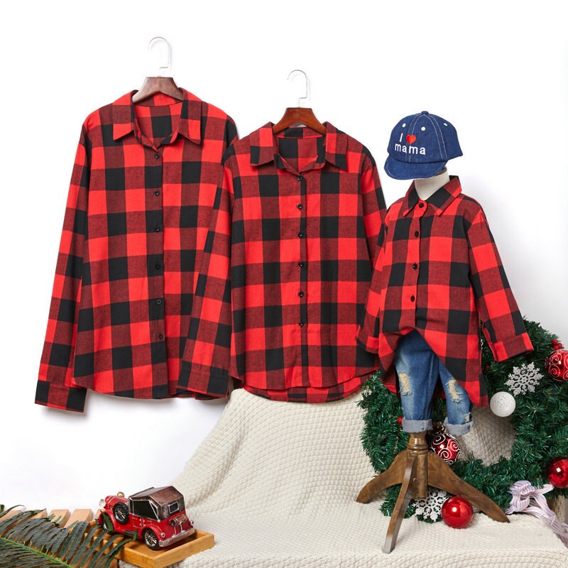 Matching Family Outfit - Plaid Shirts for Mummy, Daddy, Baby and Pet