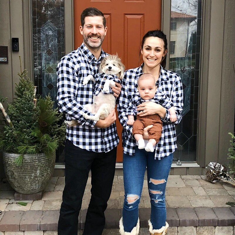 Matching Family Outfit Plaid Shirts for Mummy, Daddy, Baby and
