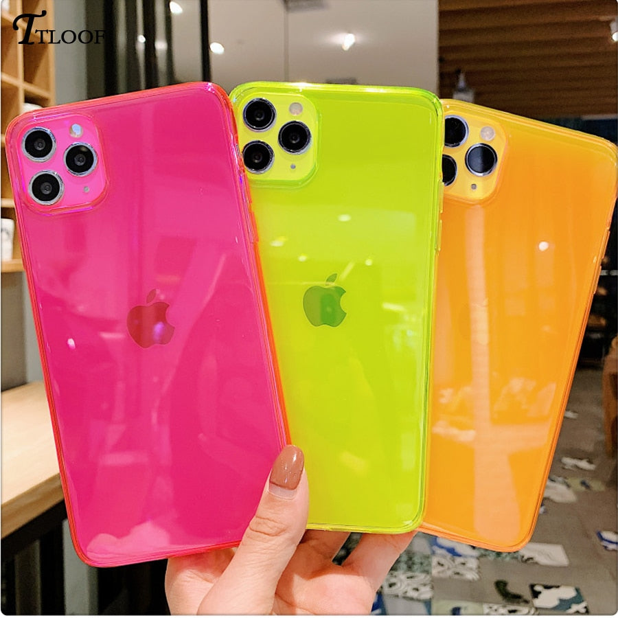 High Quality Neon Soft Silicone Fluorescent Phone Case for iPhone