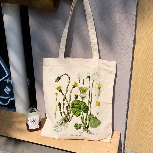 Flowers Nature Reusable Canvas Tote Bag