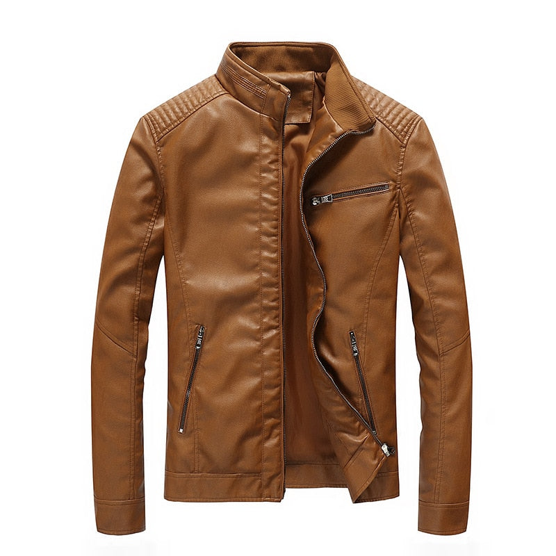 Venturous Men's Leather Slim Jacket