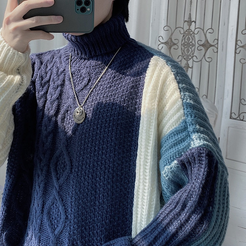 Knitted Sweater Turtleneck Collar