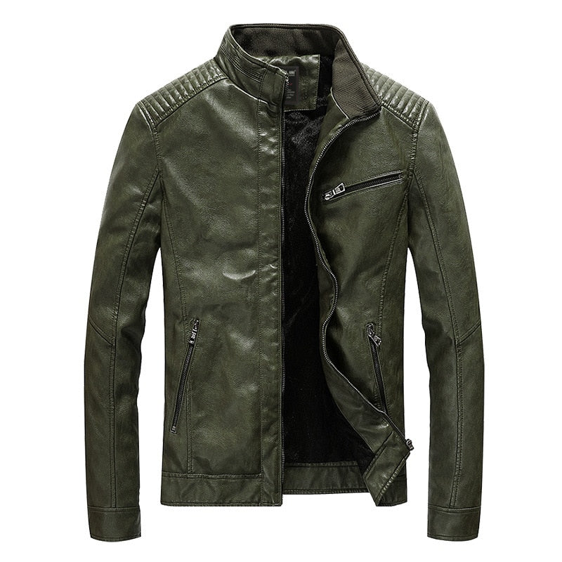 Venturous Men's Leather Slim Jacket