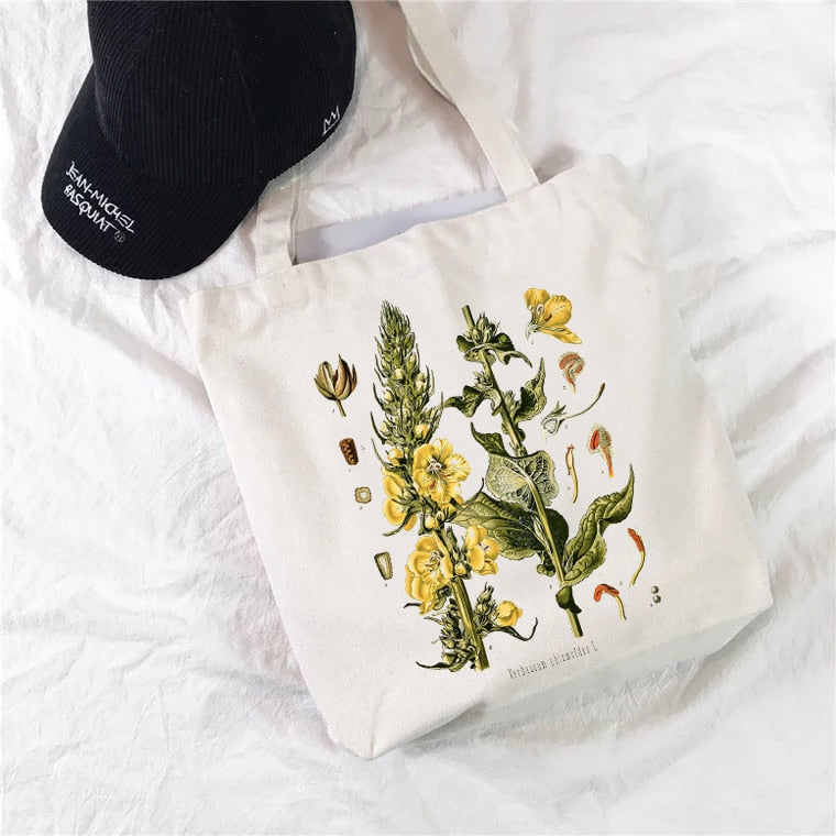 Flowers Nature Reusable Canvas Tote Bag