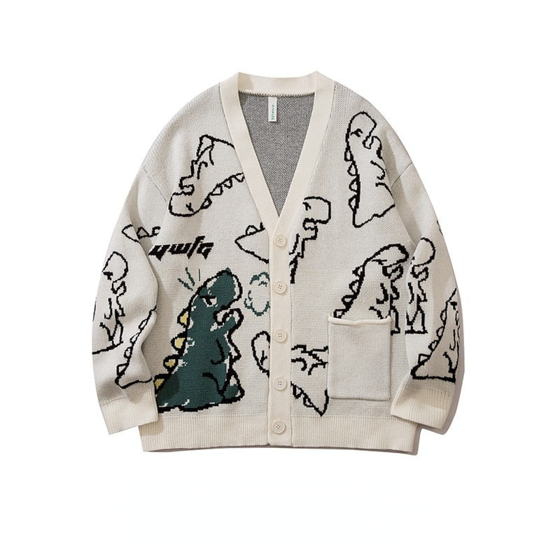 Oversized Knitted Cartoon Cardigan