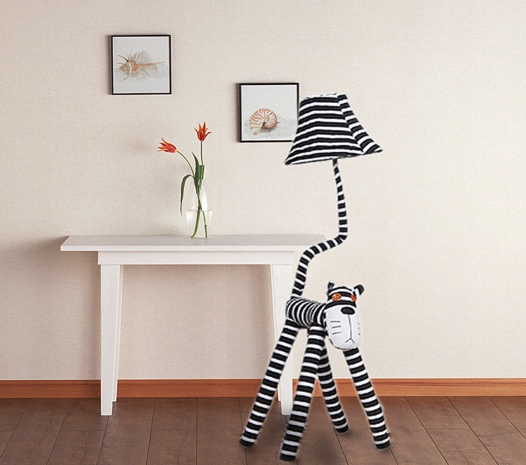 Children's Floor Lamp Coated with Cotton - Animal Shape