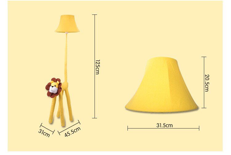 Children's Floor Lamp Coated with Cotton - Animal Shape