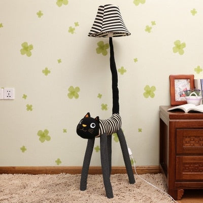 Children's Floor Lamp Coated with Cotton - Animal Shape