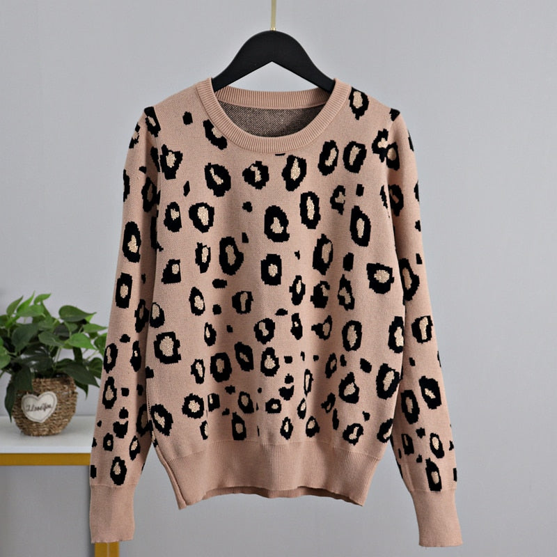 Animal Print Knitting Women's Sweater