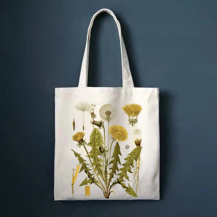 Flowers Nature Reusable Canvas Tote Bag