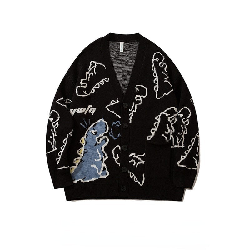 Oversized Knitted Cartoon Cardigan