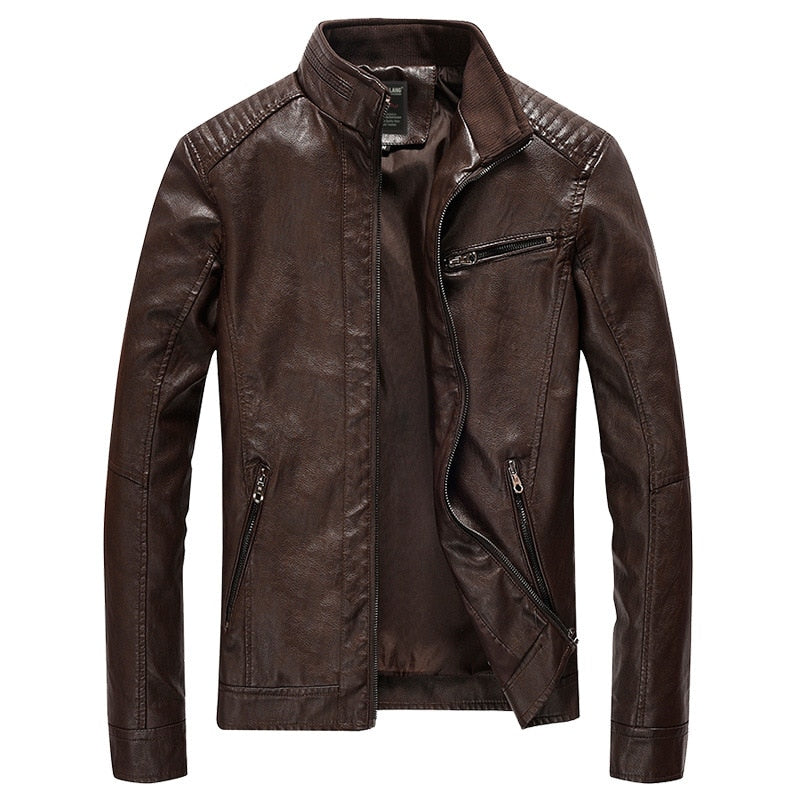 Venturous Men's Leather Slim Jacket