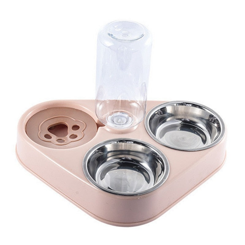 Automatic Drinking Pet Bowl 500ML Dog Cat Feeder Stainless Steel