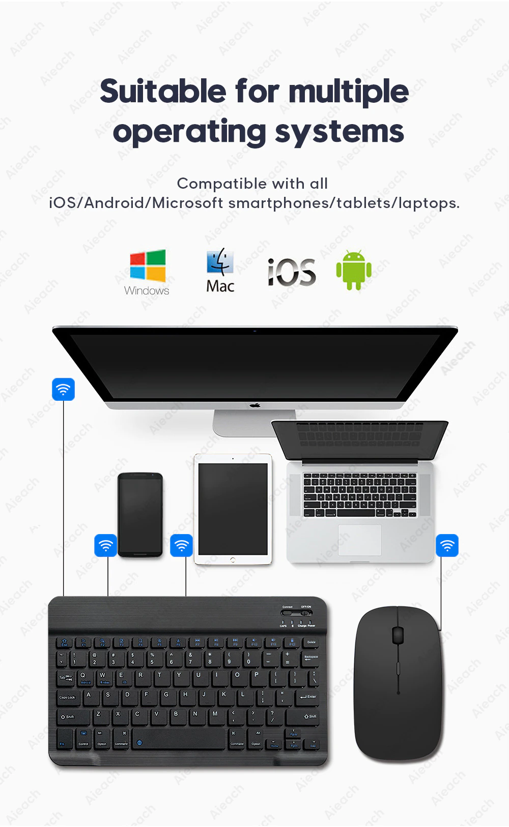 Wireless Bluetooth Keyboard & Mouse Set