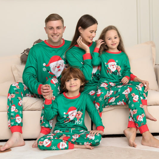 Family Christmas Matching Green Pyjamas Set