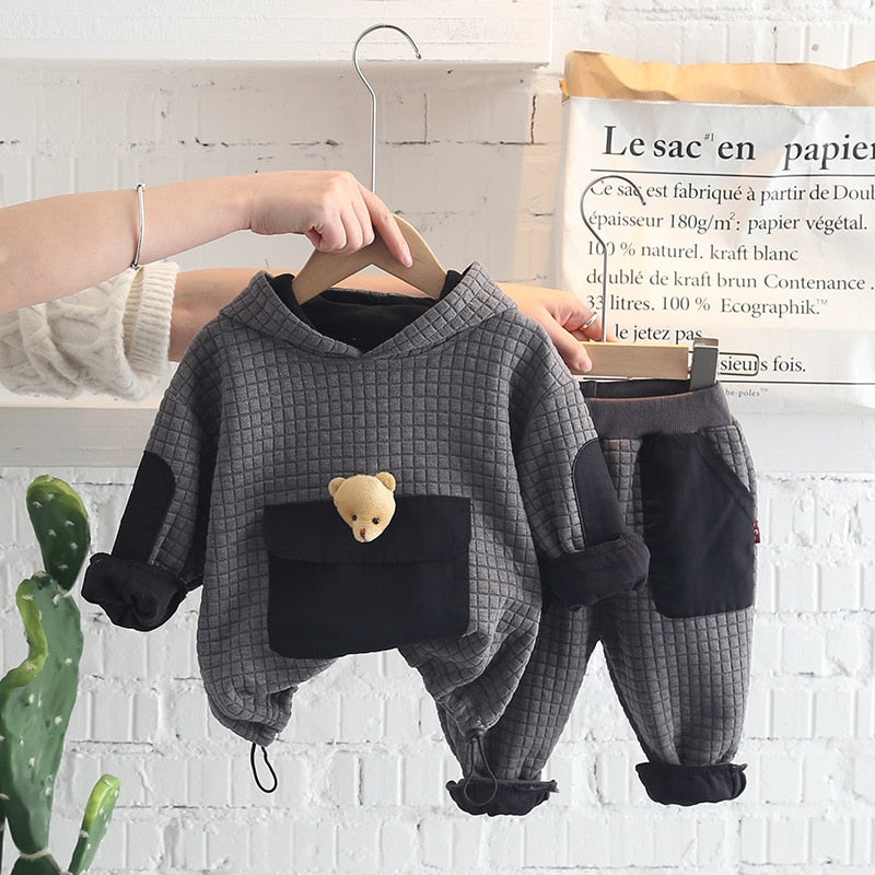 Winter Teddy Bear Set for Babies and Toddlers - Sweatshirt and Jeans