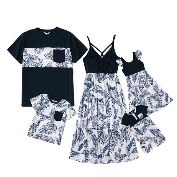 Matching Family Outfit - Blue Porcelain Summer Set