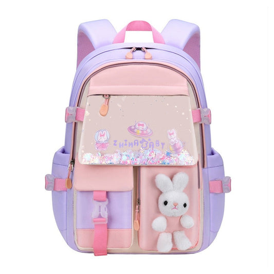 Cute Bunny School Backpack for Girls