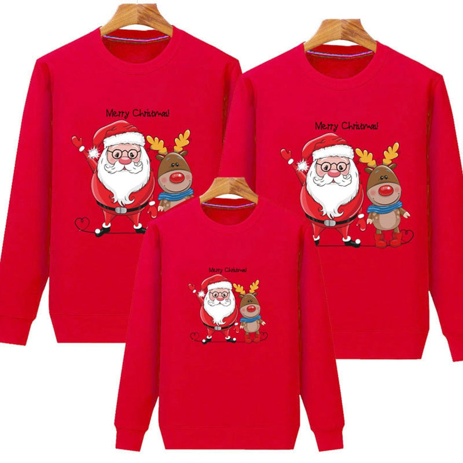 Christmas Long Sleeve Warm Sweatshirts - Family Matching Outfits