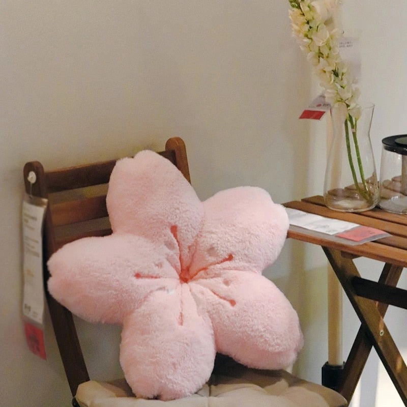 Pink Cherry Petals Pillow Plush Cushion