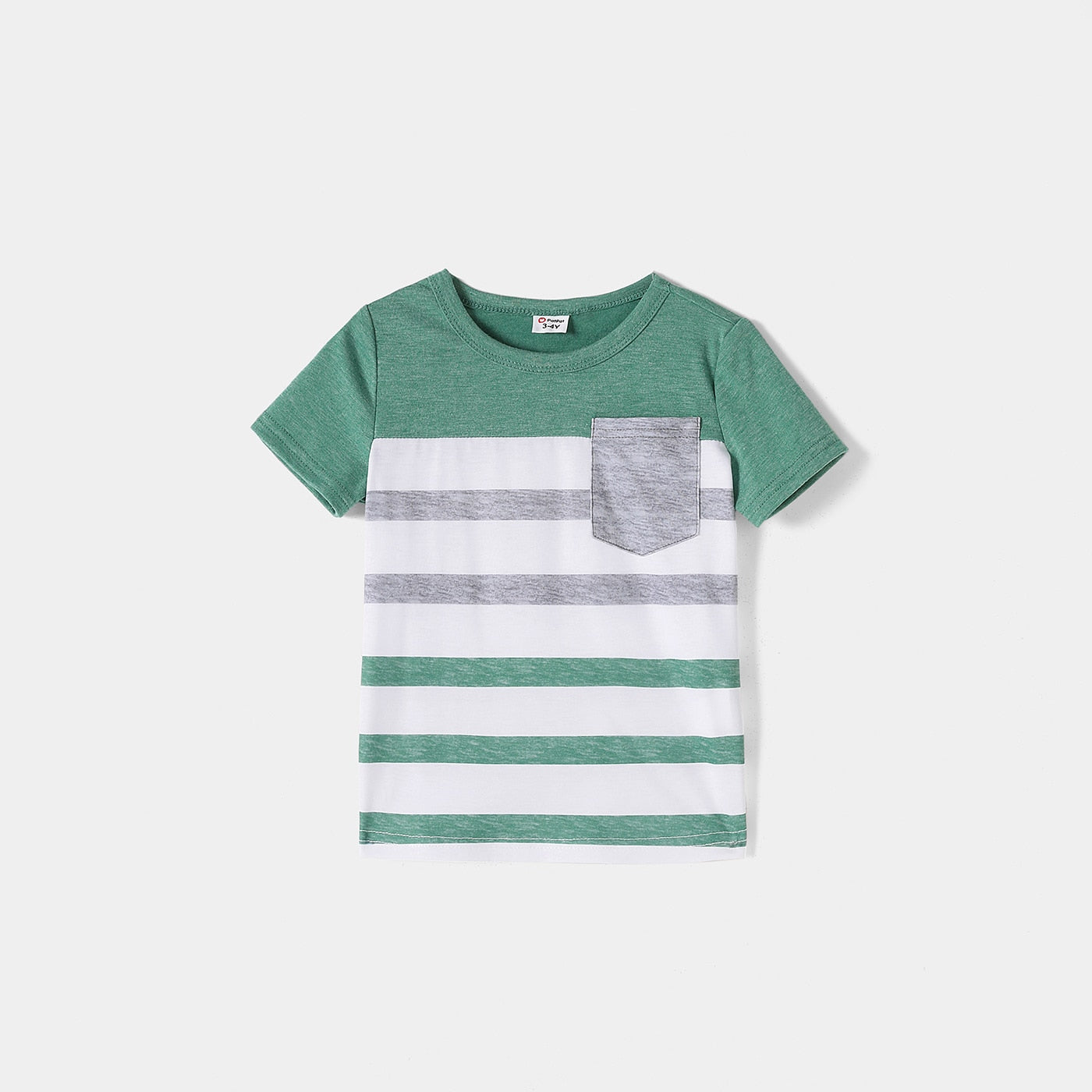 Matching Family Outfit - Green and White Lace Splice Stripes Look