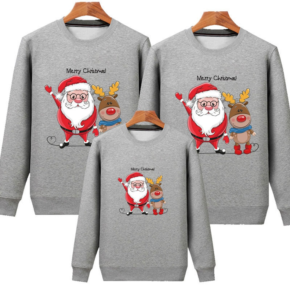 Christmas Long Sleeve Warm Sweatshirts - Family Matching Outfits