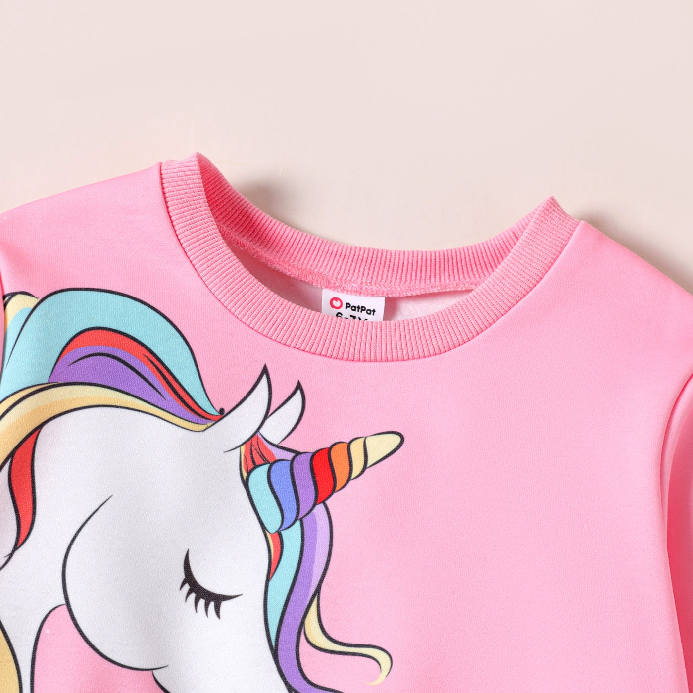 Girls Pink Unicorn Print Sweatshirt