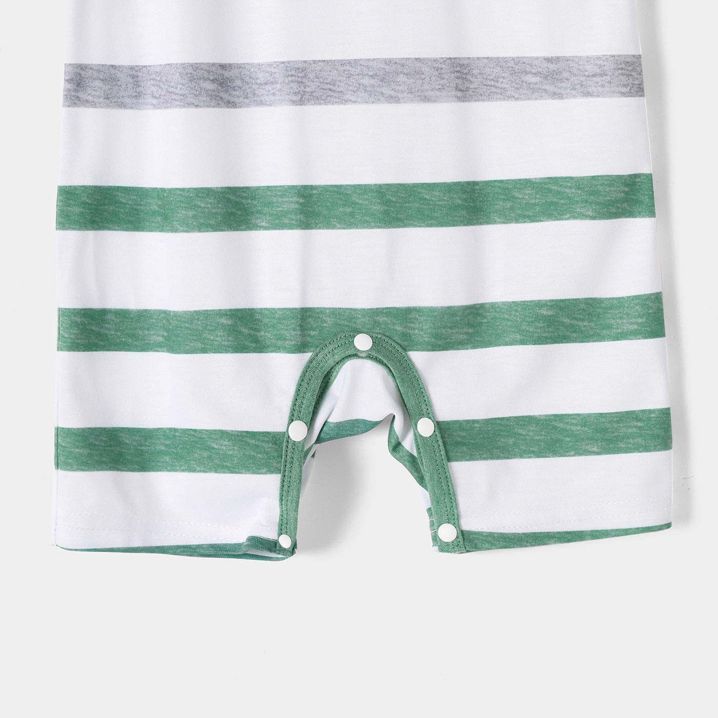 Matching Family Outfit - Green and White Lace Splice Stripes Look