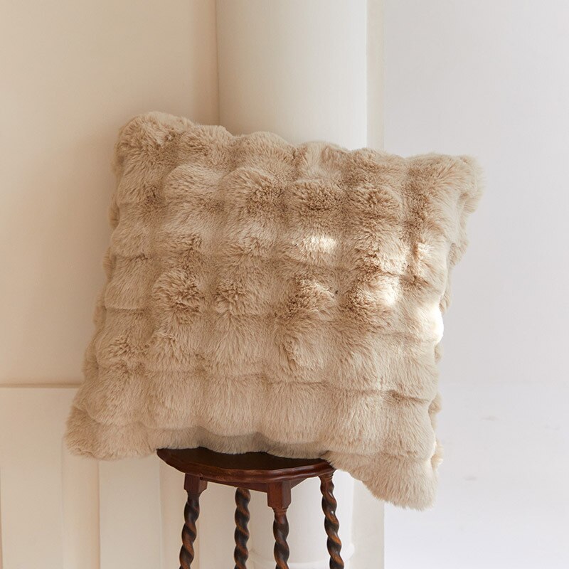 Winter Luxury Tuscan Fur Throw Pillow