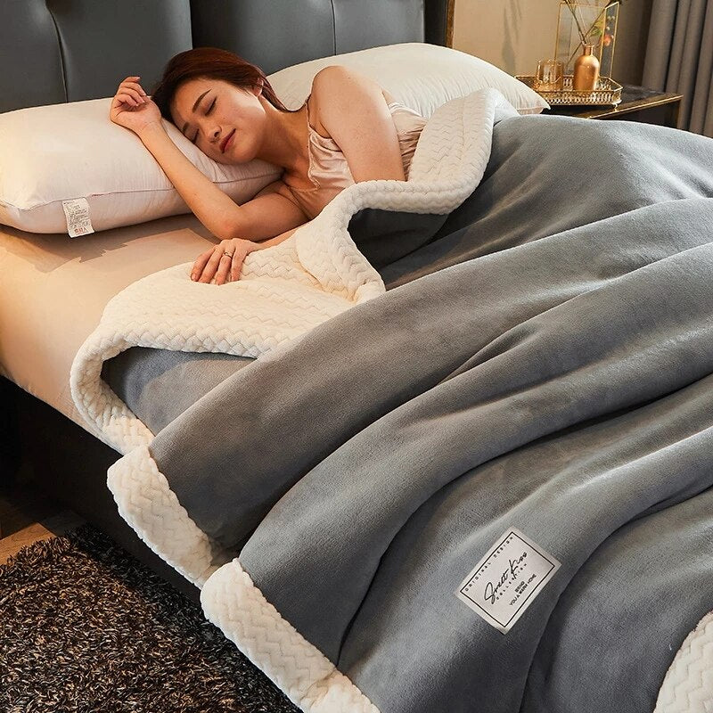 Super Soft Fleece Three-Layer Blanket