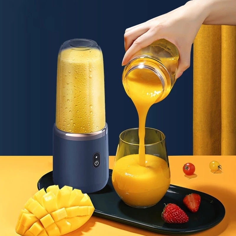 Portable Electric Juicer 6 Blades - Automatic Smoothie Blender