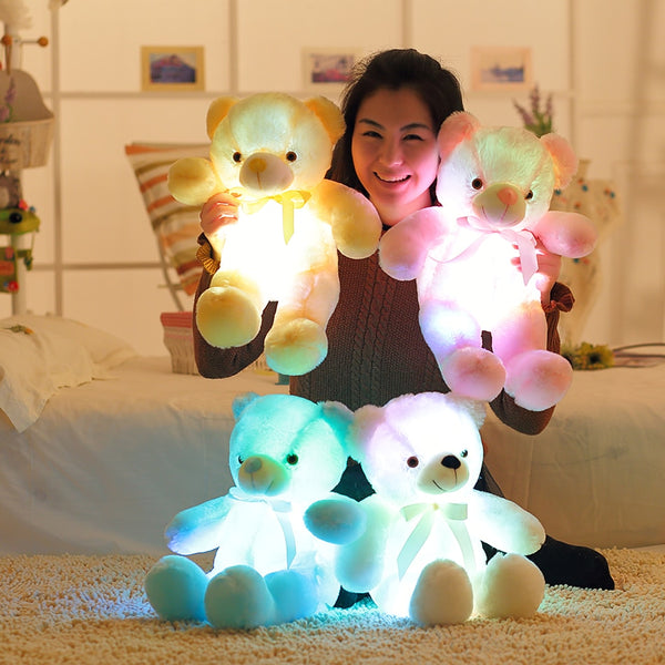 Juguete de peluche de oso de peluche luminoso LED