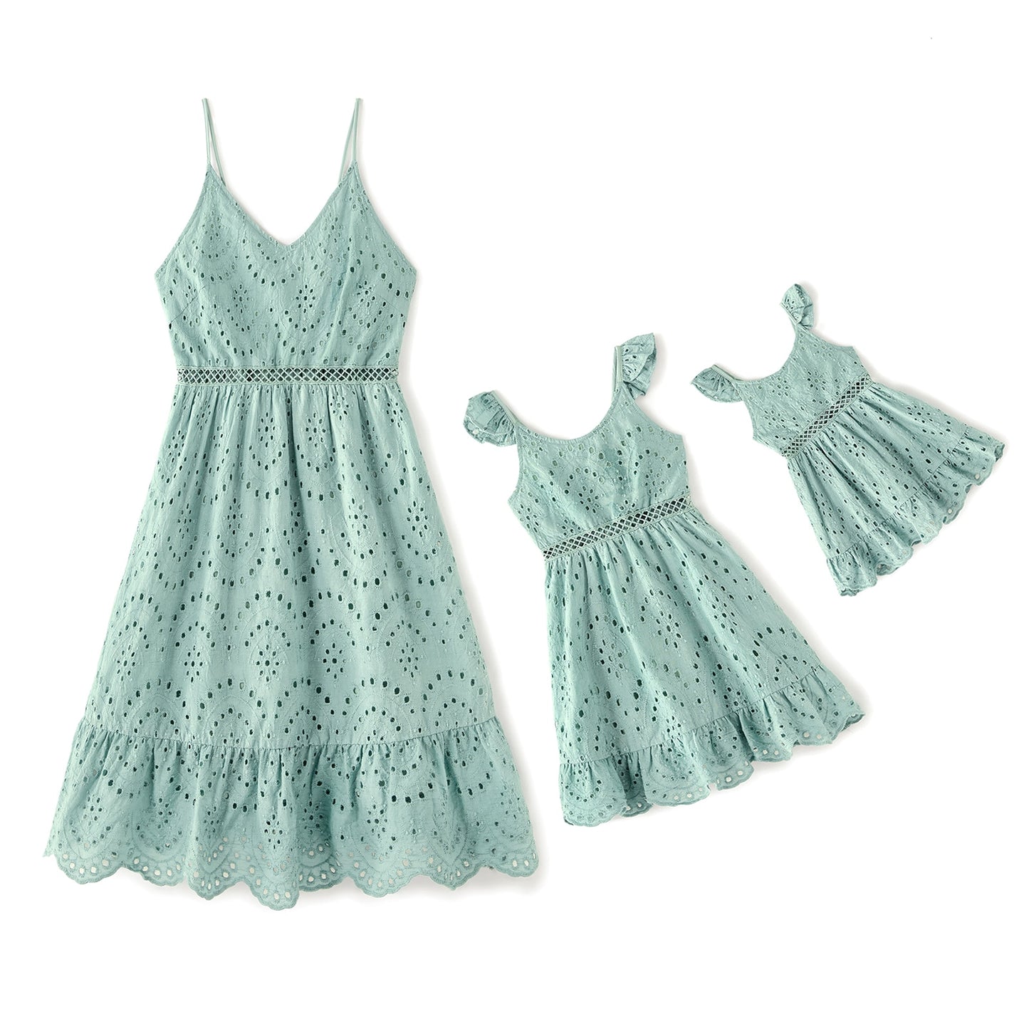 Mint Textured Cotton Dress - Matching Family Outfit