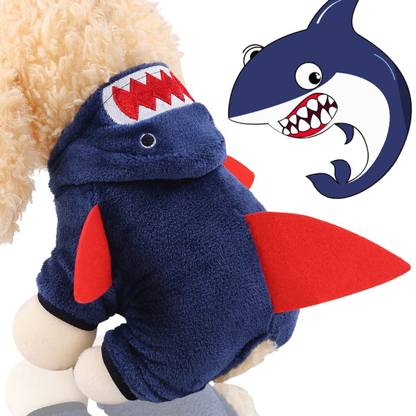 Hooded Baby Shark Plush Dog Pet Costume