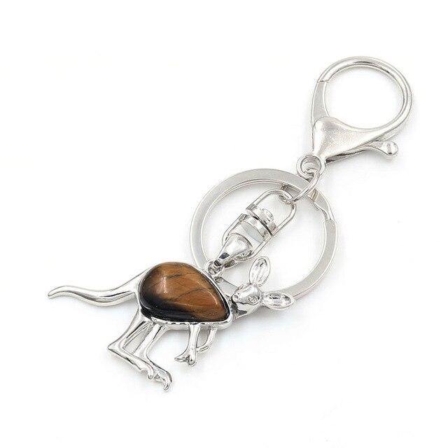 Kangaroo Natural Stone Keychain - Australia Gifts