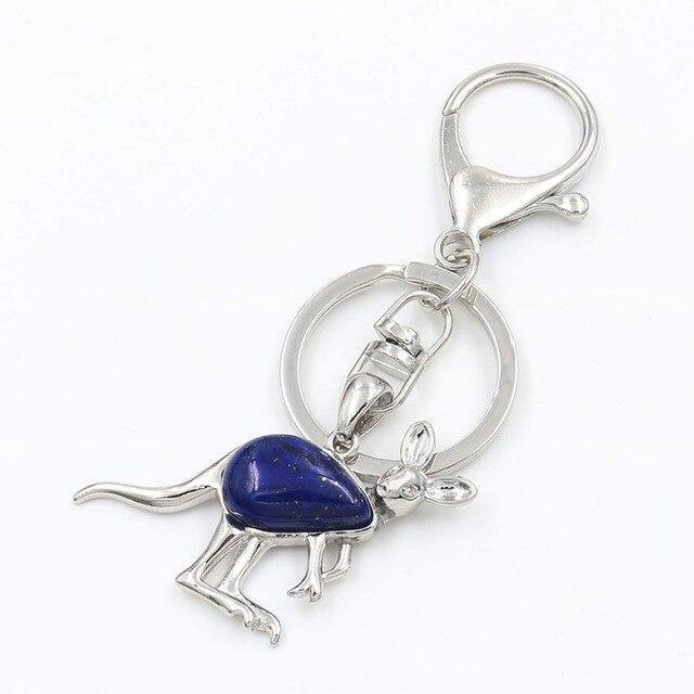 Kangaroo Natural Stone Keychain - Australia Gifts