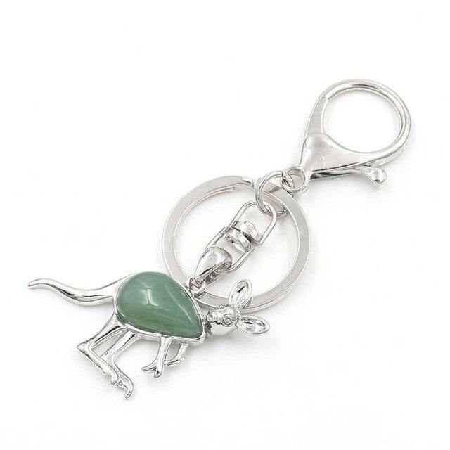 Kangaroo Natural Stone Keychain - Australia Gifts