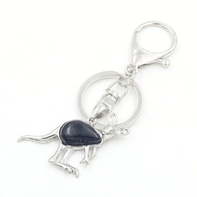 Kangaroo Natural Stone Keychain - Australia Gifts