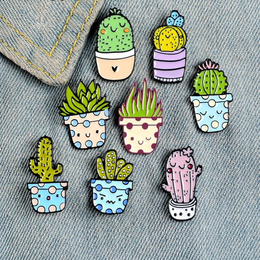 Cactus Enamel Pin Brooches