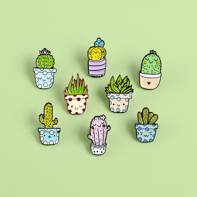 Cactus Enamel Pin Brooches