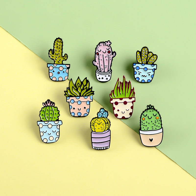 Cactus Enamel Pin Brooches