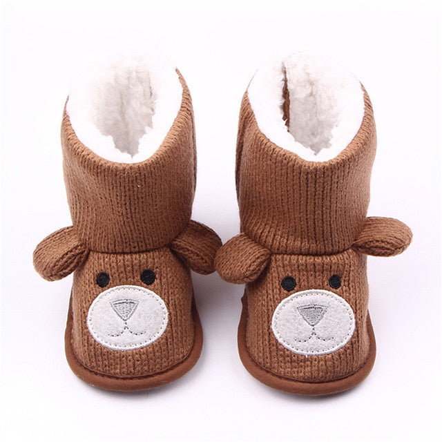 Newborn & Toddler Warm Winter Boots - Teddy Bear