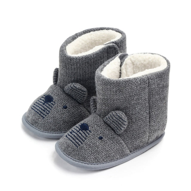 Newborn & Toddler Warm Winter Boots - Teddy Bear